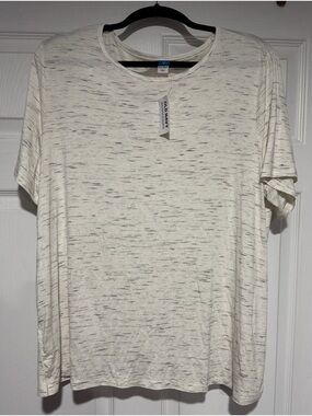 Old Navy Women’s Heathered Cream Short-Sleeve Luxe Tee